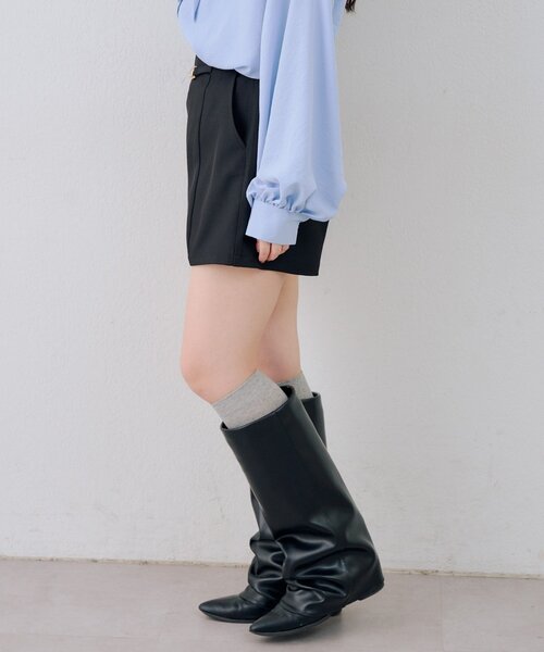 continuer de NICE CLAUP（コンティニューデナイスクラップ）の「ビット付ショートパンツ（その他パンツ・レディース・チャコールグレー/ブラック/ベージュ・FREE）」の14枚目の写真