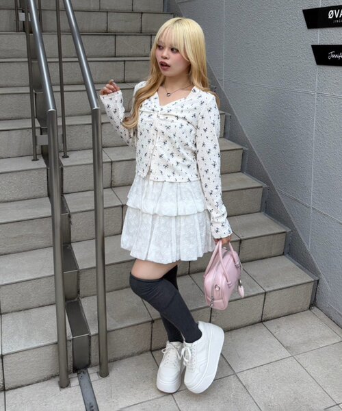 continuer de NICE CLAUP（コンティニューデナイスクラップ）の「花柄JQD×キャミSET（Tシャツ/カットソー・レディース・サックスブルー/ブラック/アイボリー/その他11・FREE）」の10枚目の写真