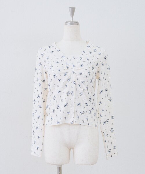 continuer de NICE CLAUP（コンティニューデナイスクラップ）の「花柄JQD×キャミSET（Tシャツ/カットソー・レディース・サックスブルー/ブラック/アイボリー/その他11・FREE）」の11枚目の写真