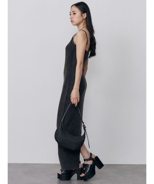 MURUA（ムルーア）の「レイヤードライクニットキャミワンピース　夏服（ワンピース・レディース・ブラック/マスタード/ブルー・FREE）」の10枚目の写真