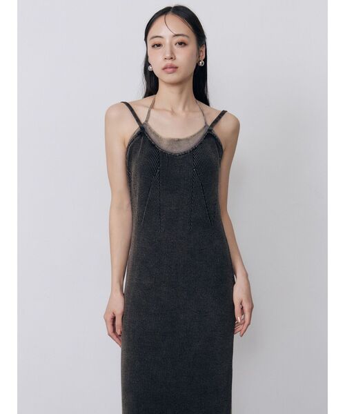 MURUA（ムルーア）の「レイヤードライクニットキャミワンピース　夏服（ワンピース・レディース・ブラック/マスタード/ブルー・FREE）」の13枚目の写真