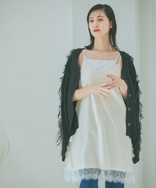 LAKOLE（ラコレ）の「サテンレースミニキャミワンピース / 647939（ワンピース・レディース・ブラック/アイボリー・FREE）」の8枚目の写真