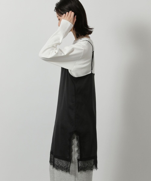 LAKOLE（ラコレ）の「サテンレースミニキャミワンピース / 647939（ワンピース・レディース・ブラック/アイボリー・FREE）」の12枚目の写真