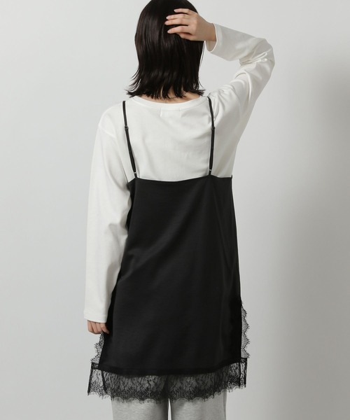 LAKOLE（ラコレ）の「サテンレースミニキャミワンピース / 647939（ワンピース・レディース・ブラック/アイボリー・FREE）」の13枚目の写真