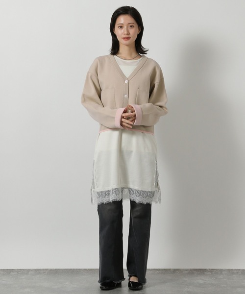 LAKOLE（ラコレ）の「サテンレースミニキャミワンピース / 647939（ワンピース・レディース・ブラック/アイボリー・FREE）」の14枚目の写真