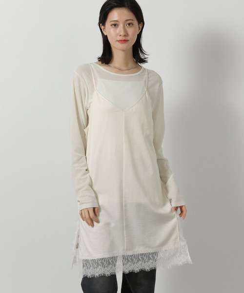 LAKOLE（ラコレ）の「サテンレースミニキャミワンピース / 647939（ワンピース・レディース・ブラック/アイボリー・FREE）」の20枚目の写真