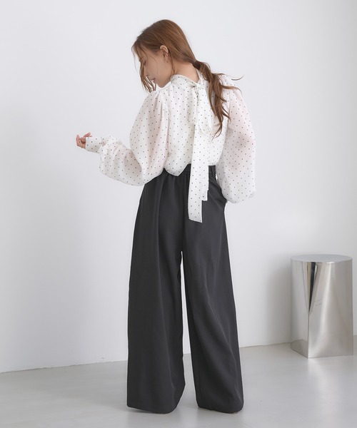SOELA(ソエラ)の「【INGNI SOELA】リボンベルト付きワイドパンツ/WEB限定(その他パンツ・レディース・ブラック/ベージュ/モカ・M)」の7枚目の写真