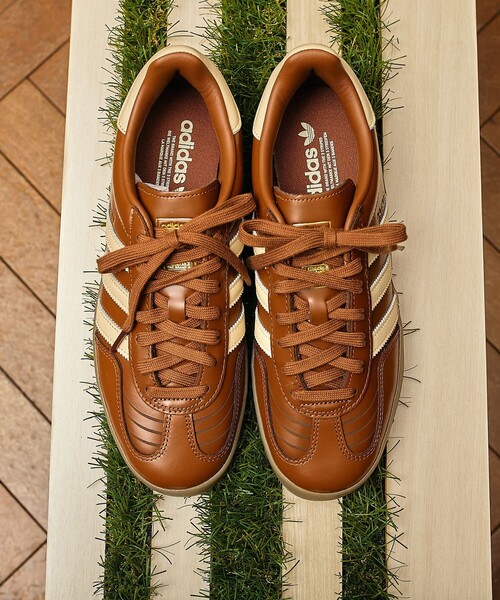 良品 アディダス アメリカンラグシー 別注 70年代 復刻 ブラウン サイズL adidas｜アディダスのスニーカー（ブラウン/茶色系・ライン柄）通販
