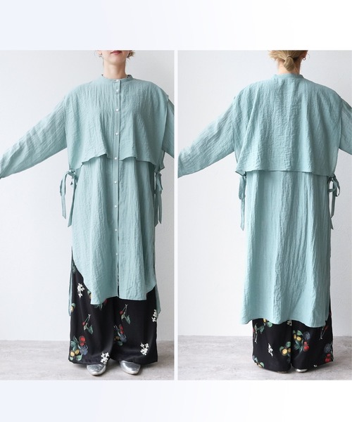 reca（レカ）の「サイドリボンシャツワンピース（シャツワンピース・レディース・ダークグリーン/グレイッシュベージュ/エメラルド・FREE）」の22枚目の写真