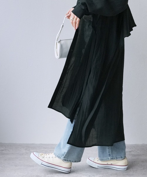 reca（レカ）の「サイドリボンシャツワンピース（シャツワンピース・レディース・ダークグリーン/グレイッシュベージュ/エメラルド・FREE）」の10枚目の写真