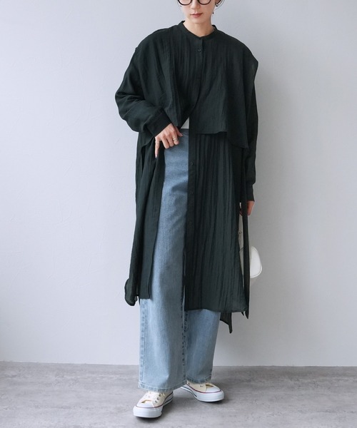 reca（レカ）の「サイドリボンシャツワンピース（シャツワンピース・レディース・ダークグリーン/グレイッシュベージュ/エメラルド・FREE）」の13枚目の写真