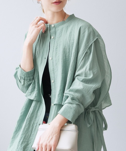 reca（レカ）の「サイドリボンシャツワンピース（シャツワンピース・レディース・ダークグリーン/グレイッシュベージュ/エメラルド・FREE）」の15枚目の写真