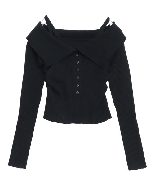 ANAP(アナップ)の「リブニット オフショルダー トップス(ニット/セーター・レディース・ピンク/アイボリー/ブラック・F)」の17枚目の写真