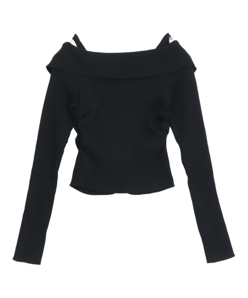 ANAP(アナップ)の「リブニット オフショルダー トップス(ニット/セーター・レディース・ピンク/アイボリー/ブラック・F)」の18枚目の写真