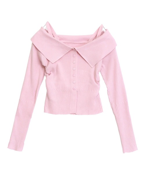 ANAP(アナップ)の「リブニット オフショルダー トップス(ニット/セーター・レディース・ピンク/アイボリー/ブラック・F)」の20枚目の写真