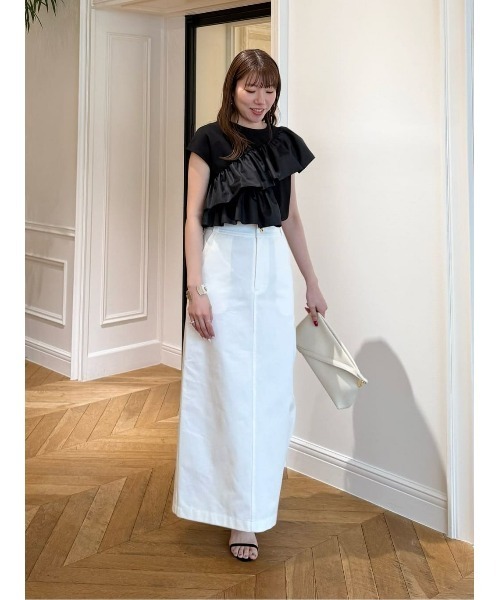 LOULOU WILLOUGHBY(ルルウィルビー)の「【LOULOU WILLOUGHBY】チノタイトロングスカート(スカート・レディース・ホワイト/ベージュ・2/1)」の18枚目の写真