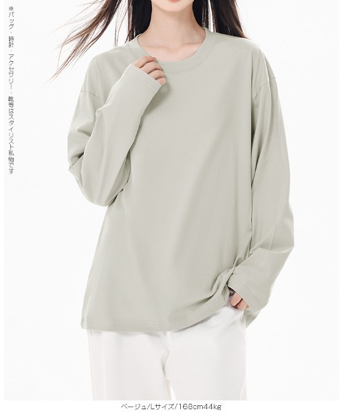 by LEGNA(バイレグナ)の「【全7色展開】ゆるっとTシャツ(Tシャツ/カットソー・レディース・ライトブルー/ブラック/アイボリー/ネイビー/ベージュ/サーモンピンク/ホワイト・SMALL/MEDIUM/XX-LARGE/X-LARGE/LARGE)」の10枚目の写真