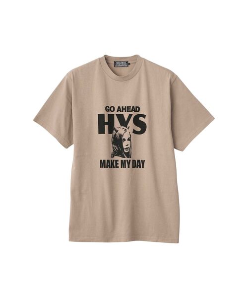 HYSTERIC GLAMOUR（ヒステリックグラマー）の「MAKE MY DAY Tシャツ（Tシャツ/カットソー・メンズ・ホワイト/ブラック/ベージュ・X-LARGE/LARGE/MEDIUM/SMALL）」の3枚目の写真