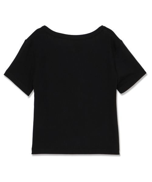 GUESS JEANS(ゲスジーンズ)の「GUESS JEANS Pointelle Short Sleeves Henley Top 半袖 トップス(Tシャツ/カットソー・レディース・ブラック・SMALL/MEDIUM/X-SMALL)」の6枚目の写真