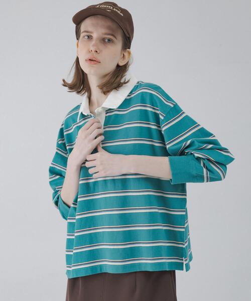 URBAN RESEARCH Sonny Label（アーバンリサーチサニーレーベル）の「マルチボーダーラガーシャツ（Tシャツ/カットソー・レディース・グリーン系その他/ブルー系その他/ピンク系その他・FREE）」の5枚目の写真