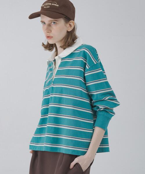 URBAN RESEARCH Sonny Label（アーバンリサーチサニーレーベル）の「マルチボーダーラガーシャツ（Tシャツ/カットソー・レディース・グリーン系その他/ブルー系その他/ピンク系その他・FREE）」の6枚目の写真