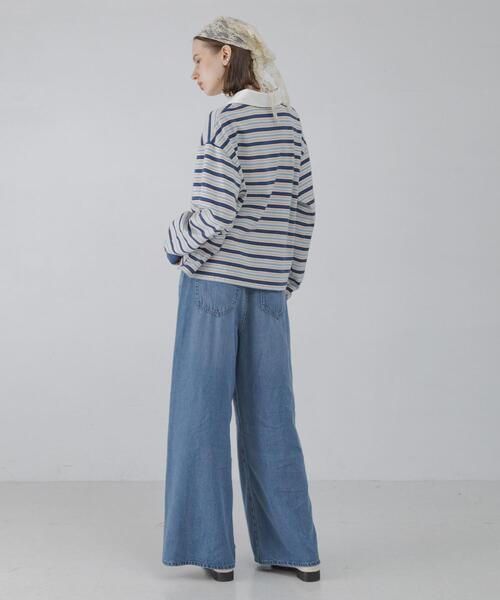 URBAN RESEARCH Sonny Label（アーバンリサーチサニーレーベル）の「マルチボーダーラガーシャツ（Tシャツ/カットソー・レディース・グリーン系その他/ブルー系その他/ピンク系その他・FREE）」の19枚目の写真