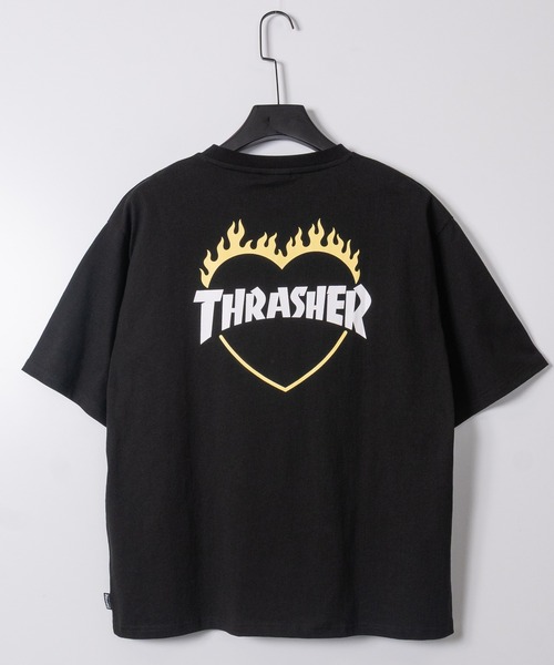 THRASHER(スラッシャー)の「【at】〔THRASHER/スラッシャー〕別注 ファイアーハート ワンポイントロゴ刺繍 クルーネック半袖Tシャツ S~Lサイズ展開(Tシャツ/カットソー・メンズ・ホワイト/アッシュグレー/ブラック・SMALL/LARGE/MEDIUM)」の12枚目の写真