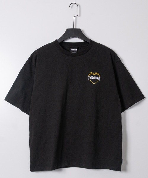 THRASHER(スラッシャー)の「【at】〔THRASHER/スラッシャー〕別注 ファイアーハート ワンポイントロゴ刺繍 クルーネック半袖Tシャツ S~Lサイズ展開(Tシャツ/カットソー・メンズ・ホワイト/アッシュグレー/ブラック・SMALL/LARGE/MEDIUM)」の11枚目の写真