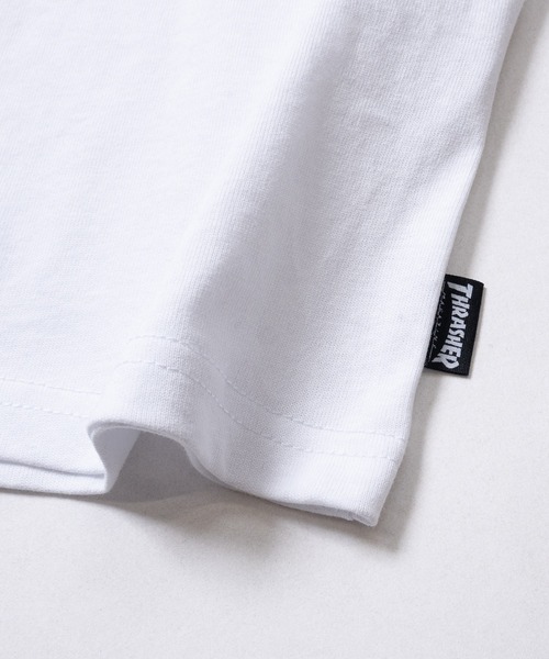 THRASHER(スラッシャー)の「【at】〔THRASHER/スラッシャー〕別注 ファイアーハート ワンポイントロゴ刺繍 クルーネック半袖Tシャツ S~Lサイズ展開(Tシャツ/カットソー・メンズ・ホワイト/アッシュグレー/ブラック・SMALL/LARGE/MEDIUM)」の7枚目の写真