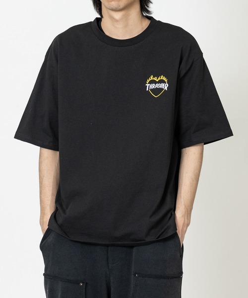 THRASHER(スラッシャー)の「【at】〔THRASHER/スラッシャー〕別注 ファイアーハート ワンポイントロゴ刺繍 クルーネック半袖Tシャツ S~Lサイズ展開(Tシャツ/カットソー・メンズ・ホワイト/アッシュグレー/ブラック・SMALL/LARGE/MEDIUM)」の21枚目の写真