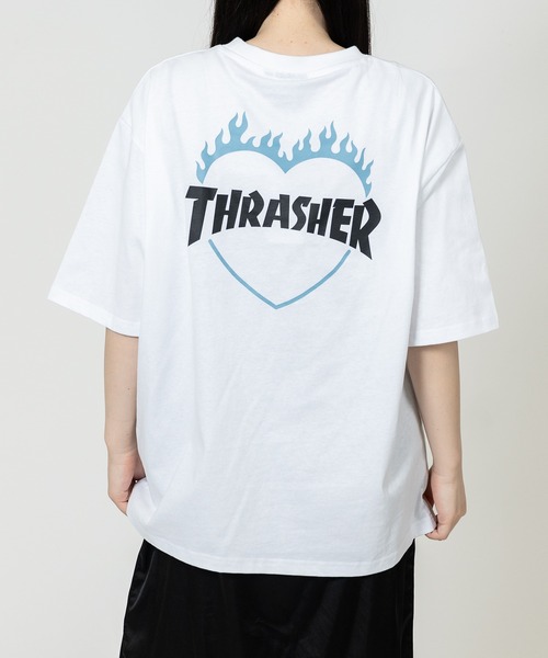 THRASHER(スラッシャー)の「【at】〔THRASHER/スラッシャー〕別注 ファイアーハート ワンポイントロゴ刺繍 クルーネック半袖Tシャツ S~Lサイズ展開(Tシャツ/カットソー・メンズ・ホワイト/アッシュグレー/ブラック・SMALL/LARGE/MEDIUM)」の17枚目の写真