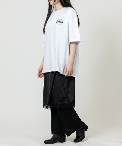 THRASHER(スラッシャー)の「【at】〔THRASHER/スラッシャー〕別注 ファイアーハート ワンポイントロゴ刺繍 クルーネック半袖Tシャツ S~Lサイズ展開(Tシャツ/カットソー・メンズ・ホワイト/アッシュグレー/ブラック・SMALL/LARGE/MEDIUM)」の19枚目の写真