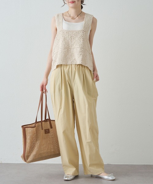 PUAL CE CIN（ピュアルセシン）の「高密度コットン製品染コクーンパンツ（その他パンツ・レディース・イエロー/ピンク/カーキ/ブラック・LARGE/MEDIUM）」の5枚目の写真