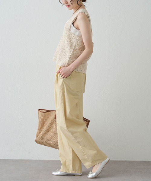 PUAL CE CIN（ピュアルセシン）の「高密度コットン製品染コクーンパンツ（その他パンツ・レディース・イエロー/ピンク/カーキ/ブラック・LARGE/MEDIUM）」の6枚目の写真