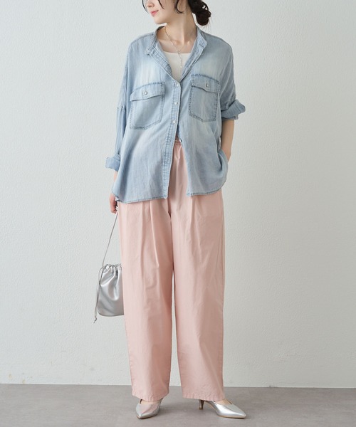 PUAL CE CIN（ピュアルセシン）の「高密度コットン製品染コクーンパンツ（その他パンツ・レディース・イエロー/ピンク/カーキ/ブラック・LARGE/MEDIUM）」の13枚目の写真