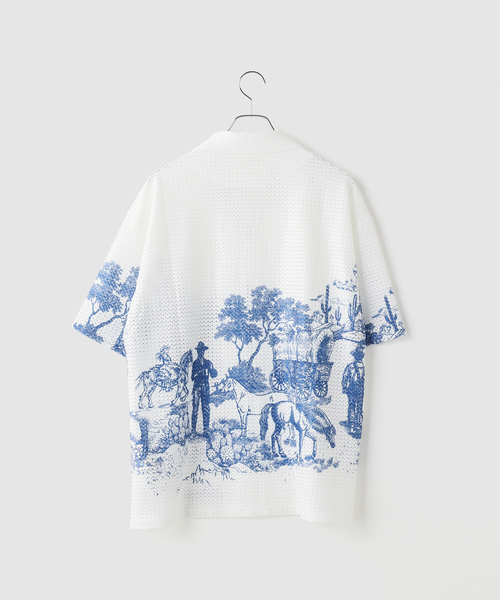 PLATEAU STUDIO（プラトースタジオ）の「PLATEAU STUDIO / プラトースタジオ Summer shirt - lace（シャツ/ブラウス・メンズ・ホワイト・3）」の4枚目の写真