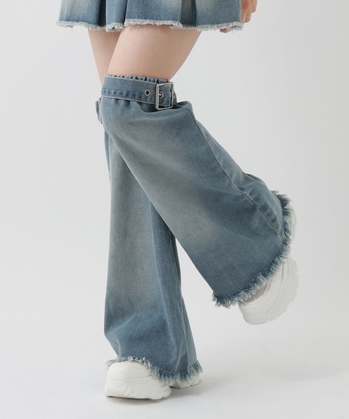 repipi armario（レピピ アルマリオ）の「デニムフリンジニーカバー（ソックス/靴下・キッズ・カモフラージュ/ブラック/ブルー・FREE）」の6枚目の写真