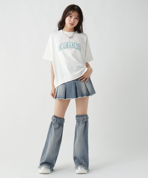 repipi armario（レピピ アルマリオ）の「デニムフリンジニーカバー（ソックス/靴下・キッズ・カモフラージュ/ブラック/ブルー・FREE）」の7枚目の写真