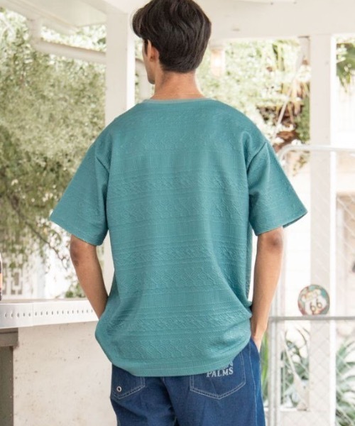 Kahiko(カヒコ)の「【Kahiko】SURF&Palms ジェイメンズTシャツ(Tシャツ/カットソー・メンズ・ベージュ/ネイビー/グリーン/ホワイト/グレー・FREE)」の8枚目の写真