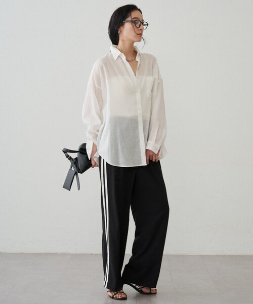 LOUNGEDRESS(ラウンジドレス)の「カシュクール2wayリネンシャツ(シャツ/ブラウス・レディース・オフホワイト/ベージュ/ピンク・FREE)」の22枚目の写真