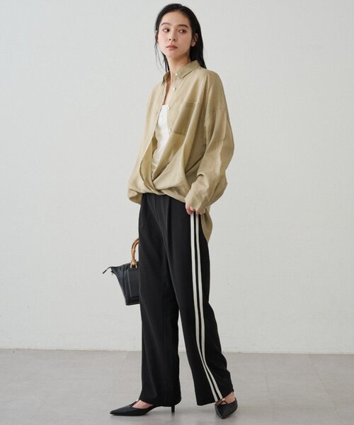 LOUNGEDRESS(ラウンジドレス)の「カシュクール2wayリネンシャツ(シャツ/ブラウス・レディース・オフホワイト/ベージュ/ピンク・FREE)」の9枚目の写真