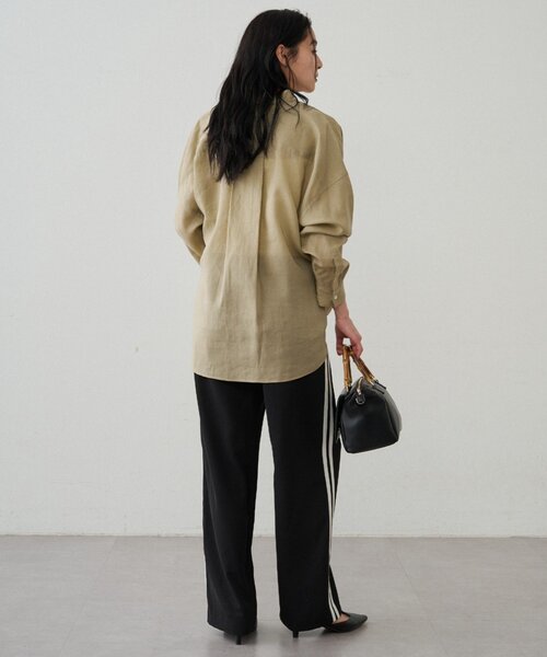 LOUNGEDRESS(ラウンジドレス)の「カシュクール2wayリネンシャツ(シャツ/ブラウス・レディース・オフホワイト/ベージュ/ピンク・FREE)」の6枚目の写真
