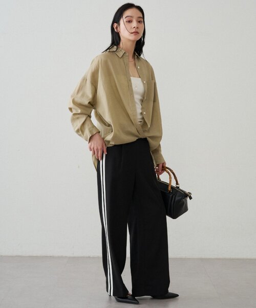 LOUNGEDRESS(ラウンジドレス)の「カシュクール2wayリネンシャツ(シャツ/ブラウス・レディース・オフホワイト/ベージュ/ピンク・FREE)」の12枚目の写真
