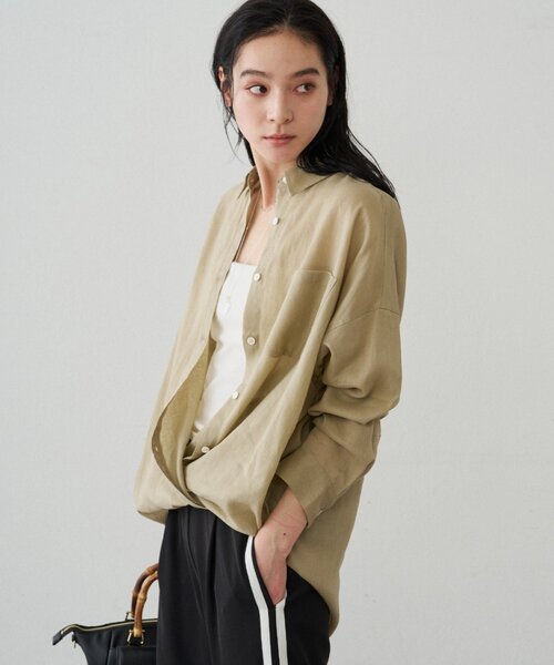 LOUNGEDRESS(ラウンジドレス)の「カシュクール2wayリネンシャツ(シャツ/ブラウス・レディース・オフホワイト/ベージュ/ピンク・FREE)」の21枚目の写真