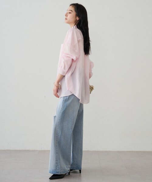 LOUNGEDRESS(ラウンジドレス)の「カシュクール2wayリネンシャツ(シャツ/ブラウス・レディース・オフホワイト/ベージュ/ピンク・FREE)」の15枚目の写真