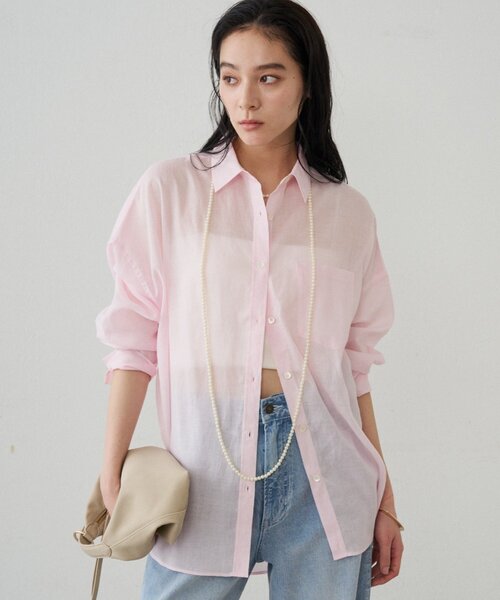 LOUNGEDRESS(ラウンジドレス)の「カシュクール2wayリネンシャツ(シャツ/ブラウス・レディース・オフホワイト/ベージュ/ピンク・FREE)」の14枚目の写真