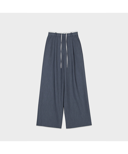 ATELIER NAIN(アトリエナイン)の「MIA DOUBLE WAIST STRIPE PANTS(PT-5643)(スラックス・レディース・チャコールグレー/ダークネイビー/ブルーグレー・MEDIUM/SMALL)」の2枚目の写真