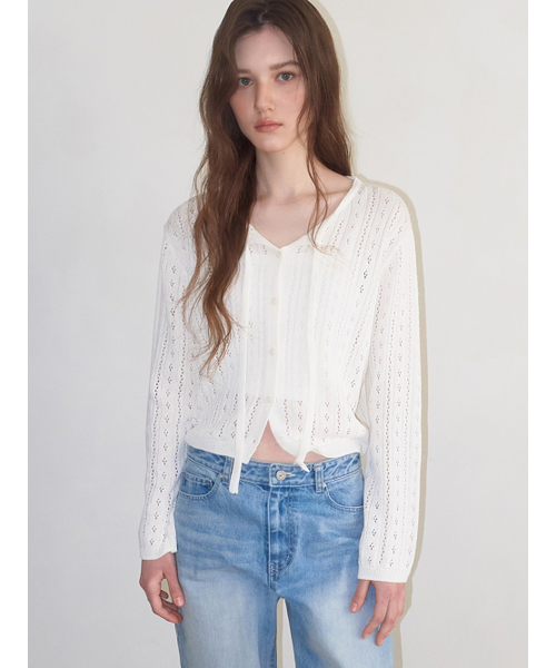 ETMON（エトモン）の「Crochet Strap Cardigan, Ivory（カーディガン/ボレロ・レディース・その他・F）」の2枚目の写真