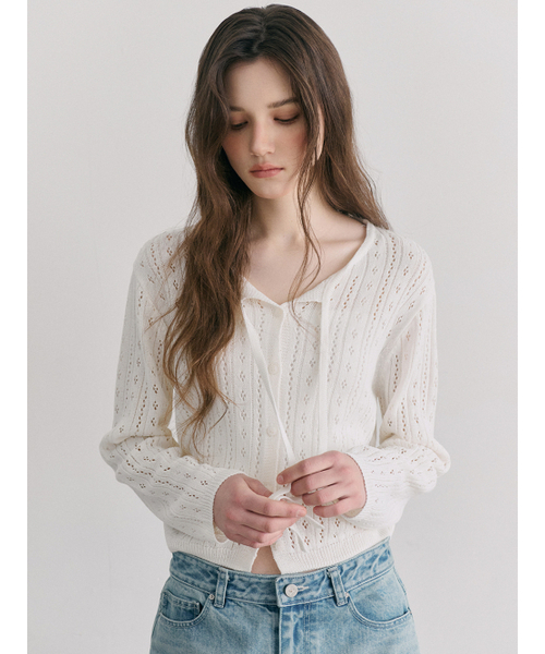 ETMON（エトモン）の「Crochet Strap Cardigan, Ivory（カーディガン/ボレロ・レディース・その他・F）」の3枚目の写真