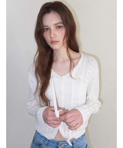 ETMON（エトモン）の「Crochet Strap Cardigan, Ivory（カーディガン/ボレロ・レディース・その他・F）」の6枚目の写真